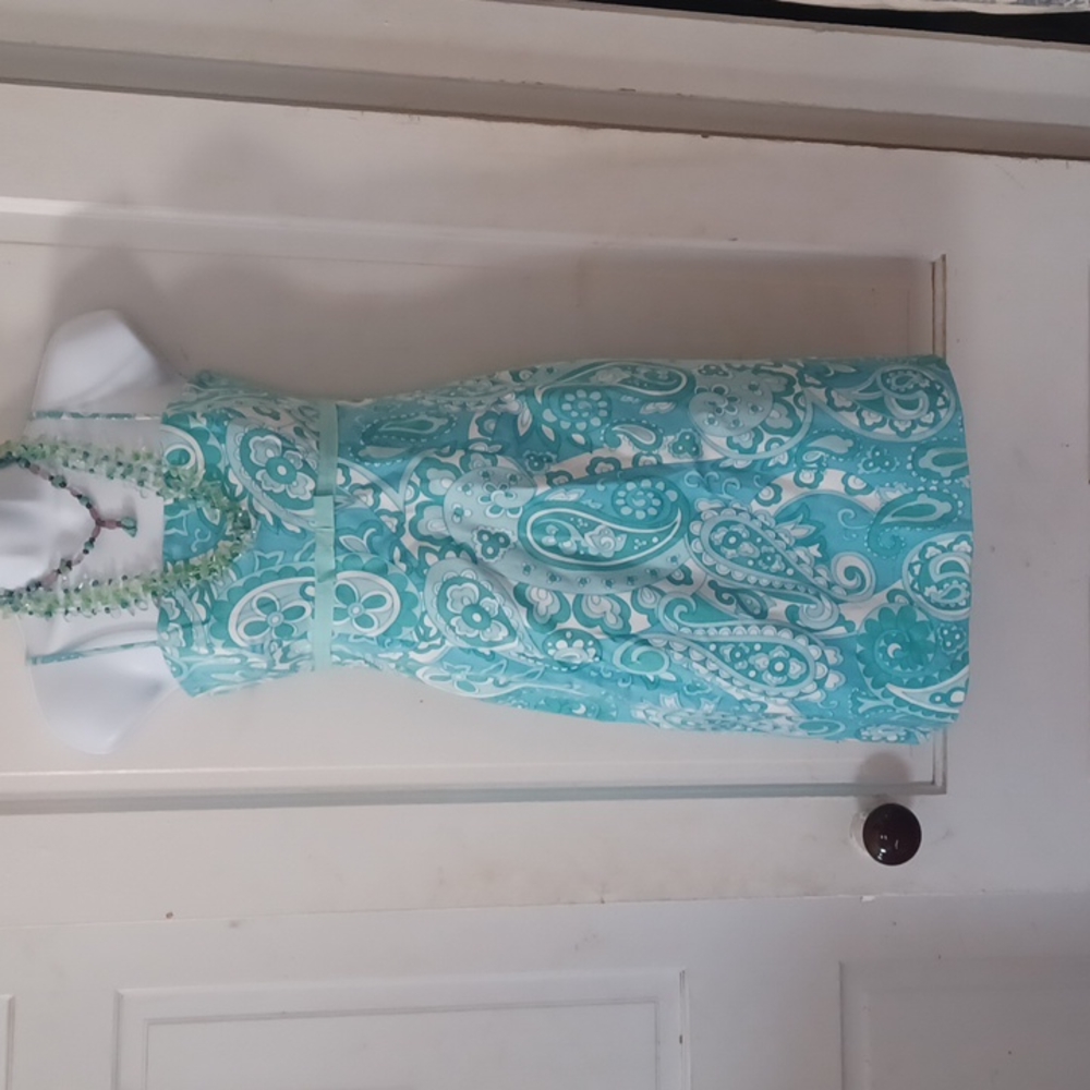 Jessica Joward Blue Paisley Cocktail Dress